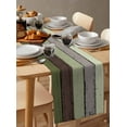 thumbnail image 3 of Rustic Green Wood Short Table Runners 48 Inches, Cotton Linen Fabric Table Runner Dresser Scarf, Ombre Color Gradient Retro Grain Tablerunner for Party/Kitchen/Dinner/Wedding Decor 13''x48'', 3 of 7