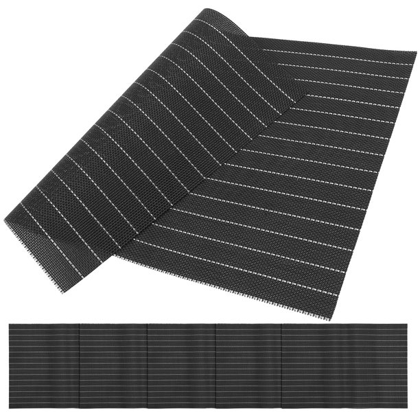 Luxshiny 6Ud Manteles Individuales De PVC Negros Cuadrados Decorativos Con Acabado Fino Y Uso Duradero