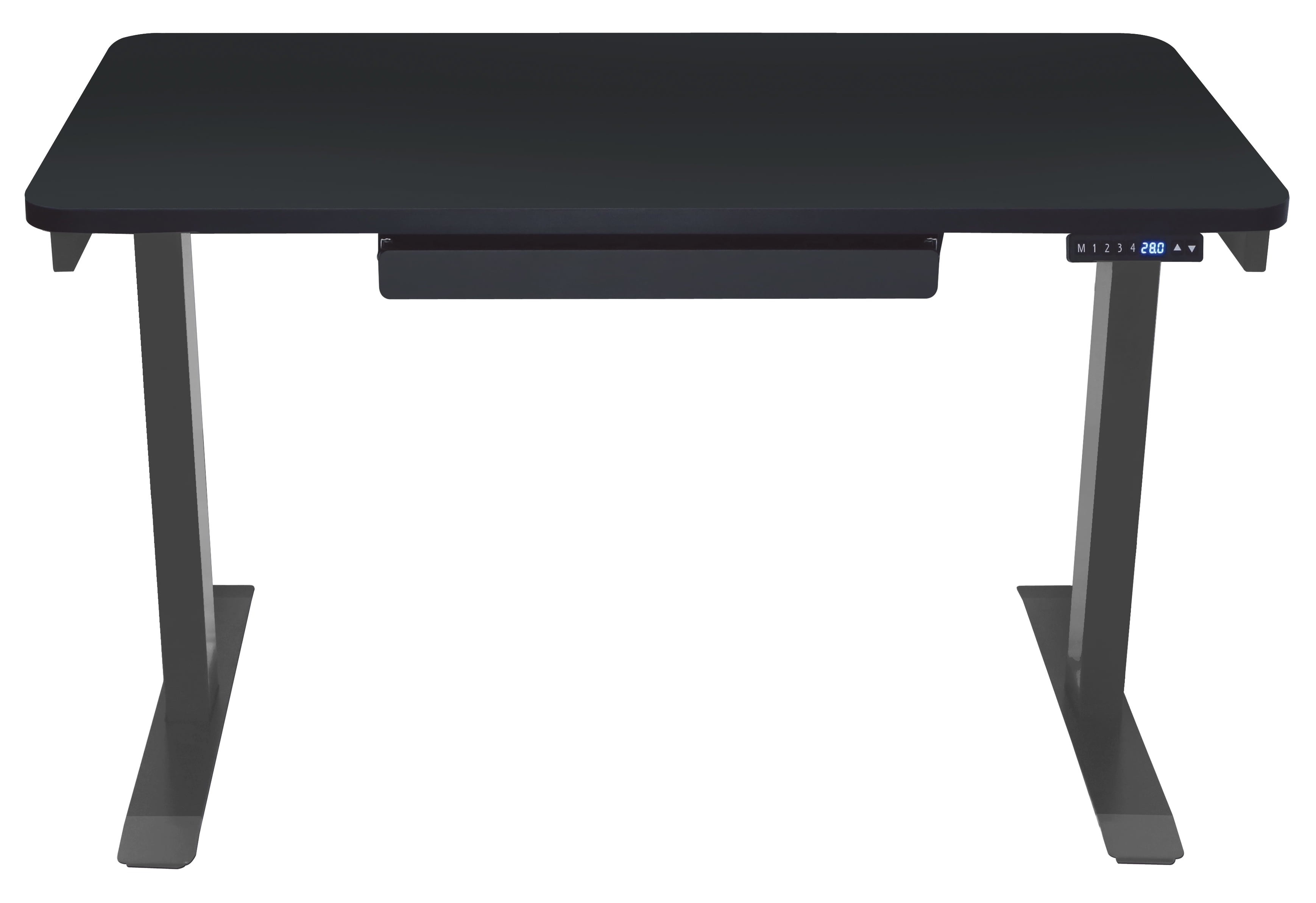Motionwise Black Electric Height Adjustable Standing Desk, 24?x48", Height Adjustable 28"-48" with 4 pre-set height adjustments and USB Charge Port, Multiple Colors