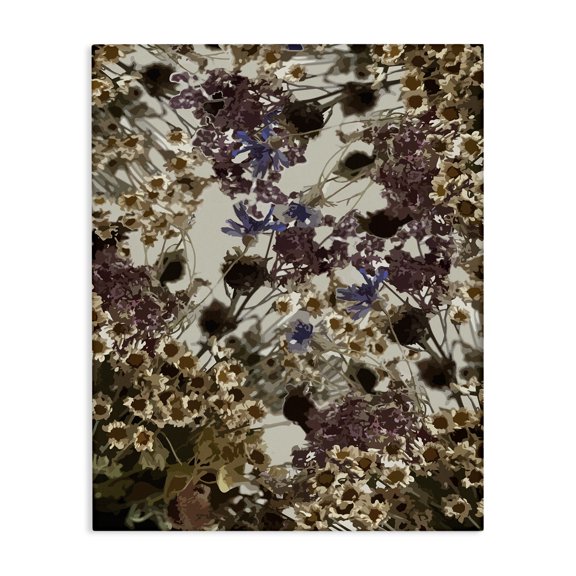 Stupell Industries Eclectic Darkened Wildflower Cluster Group of Tuscan Florals Canvas Art, 16 x 20, by Hannah Heemsbergen