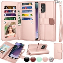 Njjex For Motorola Moto G Stylus 2023 5G Wallet Case, Moto G Stylus 5G 2023 Case, Njjex Luxury PU Leather [9 Card Slots Holder ] Carrying Folio Flip Cover [Detachable Magnetic Hard Case] -Rose Gold