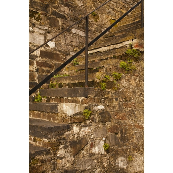 USA, Savannah, Georgia. Steps made from ballast stones along River Street. Poster Print by Joanne Wells (24 x 36)