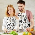 thumbnail image 3 of Schnauzer Dogs with Paw Apron-Garden Aprons for Women with Pockets-Cotton Linen Waterproof Kitchen Cooking Gardening Aprons Adjustable for Kitchen,Cooking,BBQ and Salon 33x27 Inch, 3 of 7