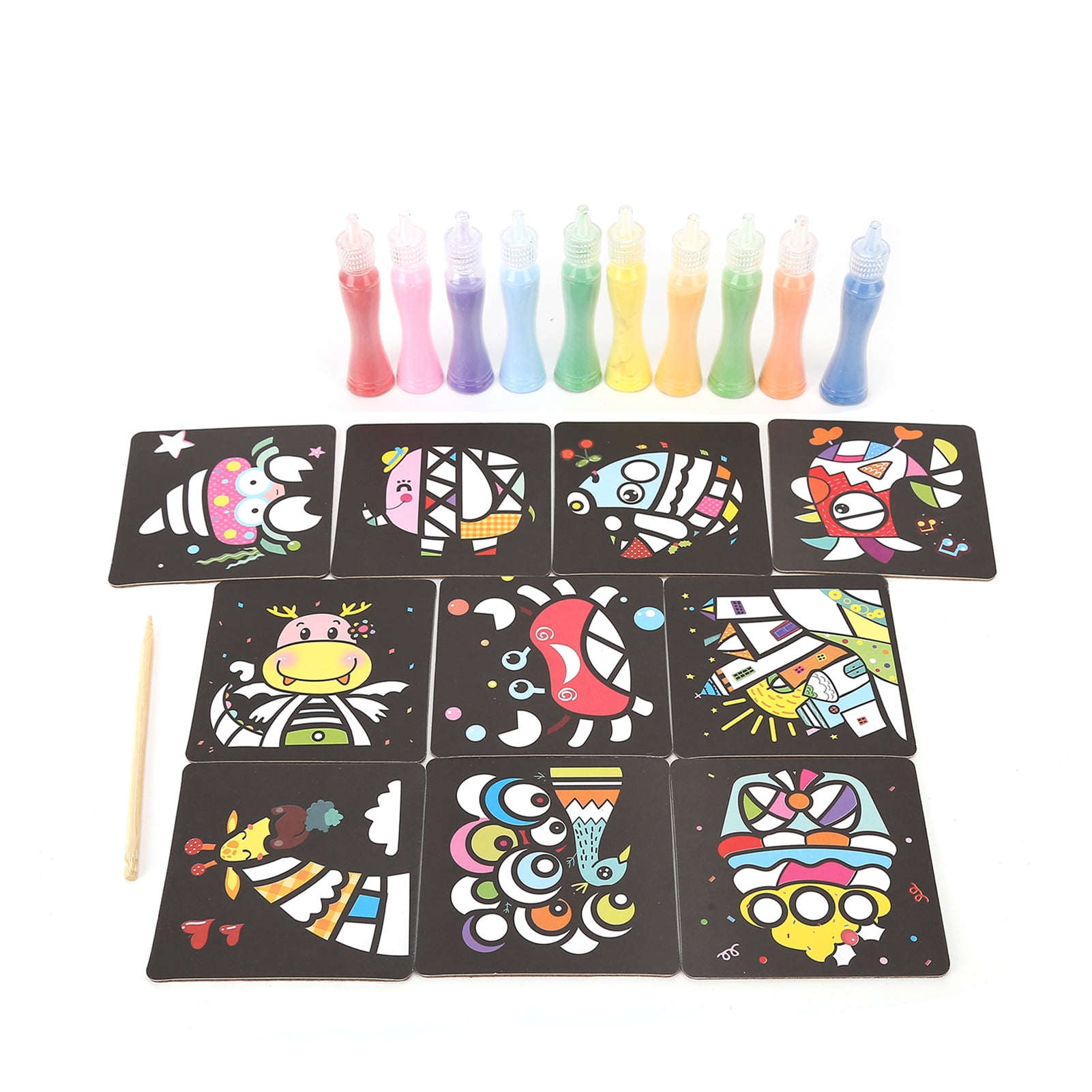 Ymiko Sand Art Painting Cards Set DIY Colored Sand Art Kit Educational