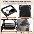 thumbnail image 4 of Zoolike 3 in 1 Pet Stroller for Dogs and Cats,4 Wheel Foldable Stroller with Detachable Carrier&Storage Basket,Grey, 4 of 7