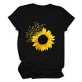thumbnail image 4 of Baberdicy T Shirts for Women Sunflower Shirts for Women Cute Dandelion Graphics Tshirt Summer Women Short Sleeve Tee Tops Tshirts Shirts for Women Yellow L Basic Tees for Women, 4 of 5