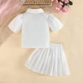 thumbnail image 7 of 5-6 Years Girls School Uniform Sets Lapel Short Sleeves Shirt+ Pleated Mini Skirt Outfits White, 7 of 7