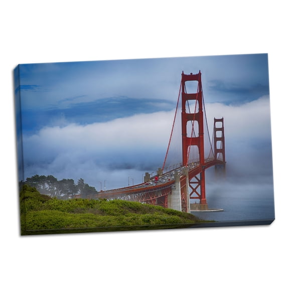 Gango Home Decor Golden Gate Bridge V by Rita Crane (Ready to Hang); One 36x24in Hand-Stretched Canvas