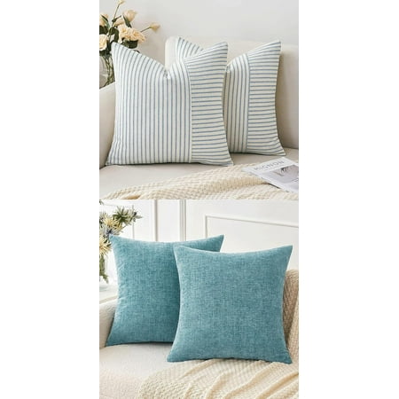 

MIULEE Pack of 2 Couch Throw Pillow Covers 16x16 inch Patchwork Farmhouse Pillow Covers