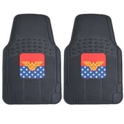 Superhero Car Floor Mats, Officially Licensed Warner Bros DC Comics, All Weather Interior Auto Protection, Heavy Duty Rubber Liners for Car Truck Van SUV, Wonder Woman