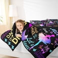 thumbnail image 3 of Castle Fairy Eat Sleep Dance Twin Comforter Sets 2pcs,Gradient Butterfly Bow Bedding Set,Black,Black Reversible,1 Comforter and 1 Pillowcase, 3 of 6