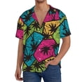 thumbnail image 3 of Wukai Hawaii Palms Men's Casual Short-Sleeve Button Down Shirt - Lightweight Summer Dress Shirt for Daily Wear-Small, 3 of 7