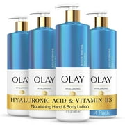 Olay Nourishing & Hydrating Body Lotion For Women With Hyaluronic Acid 17 Fl Oz Pump Pack Of 4