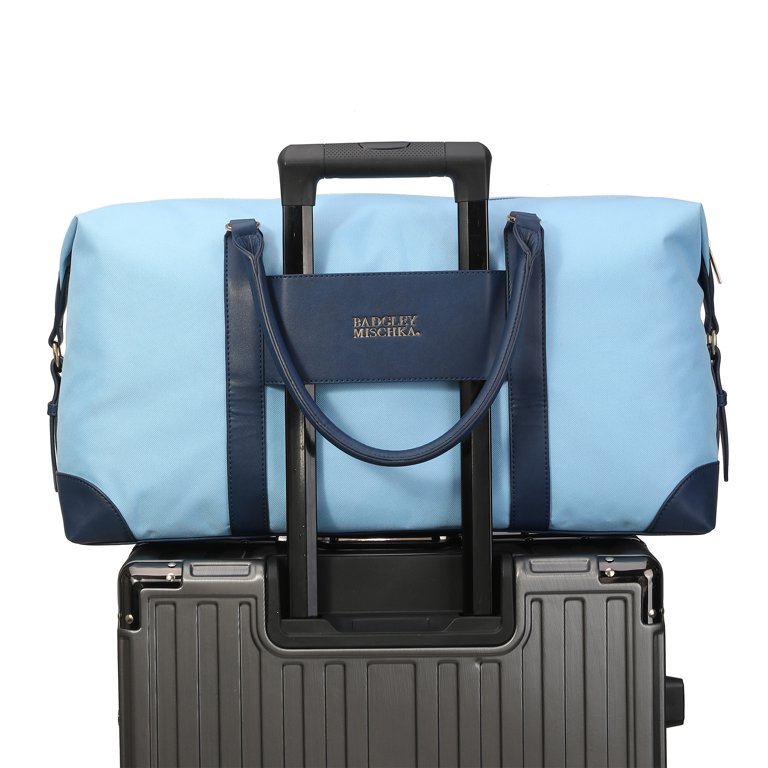 Badgley Mischka Barbara Tote Weekender Travel Bag In Light Blue