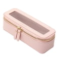 thumbnail image 1 of Bolsa para brochas de maquillaje Aveniee, transparente y delgada, con soporte para cosméticos, color rosa, 1 of 8