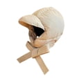thumbnail image 2 of Gorro de invierno con protección auditiva gruesa y orejeras. Gorra de béisbol. Beige, 2 of 9