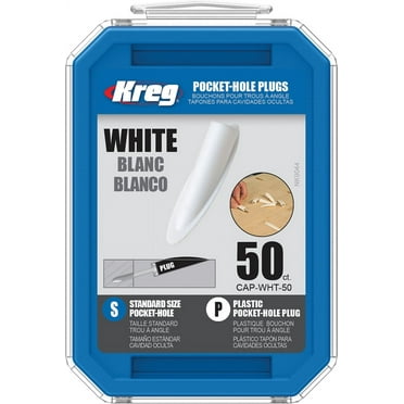Kreg CAP-WHT-50 White Plastic Plugs (50 Count)
