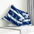 thumbnail image 4 of Throw Pillow Covers 24x24 Inch, Navy Blue Coastal Decorative Pillow Cases for Couch Sofa Bed, White Summer Beach Nautical Ocean Cotton Linen Square Home Decor Pillowcases with Hidden Zipper, 4 of 7