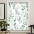 thumbnail image 4 of Eucalyptus Semi Sheer Curtains Drapes for Living Room, Bedroom, French Doors Window 63 Inches Long, Ombre Greenery Round Leaves Succulent Plant Rod Pocket Chiffon Curtain Drapery Voile Drape Panel, 4 of 6