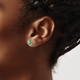 thumbnail image 3 of Primal Gold 14 Karat White Gold Emerald and Diamond Post Earrings, 3 of 4