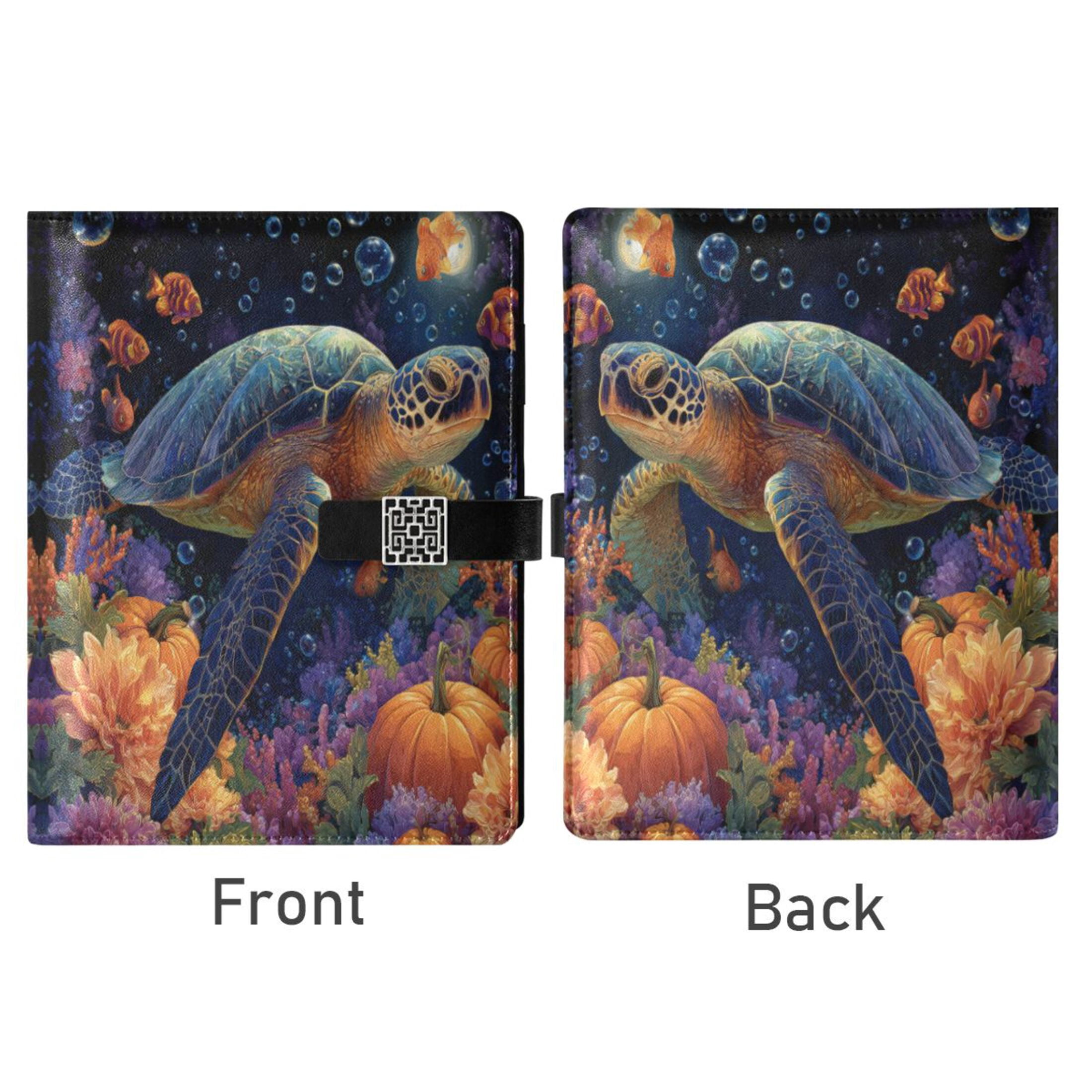 Leather Planner Leather Notebook Notebook Journal Binder Design Pen Pocket Design Convenient for Storage Sea Turtle