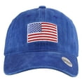 thumbnail image 3 of Falari USA Flag Embroidered Baseball Cap, Low Profile Adjustable Dad Hat, 100% Cotton, Pre-Washed - Royal Blue, 3 of 6