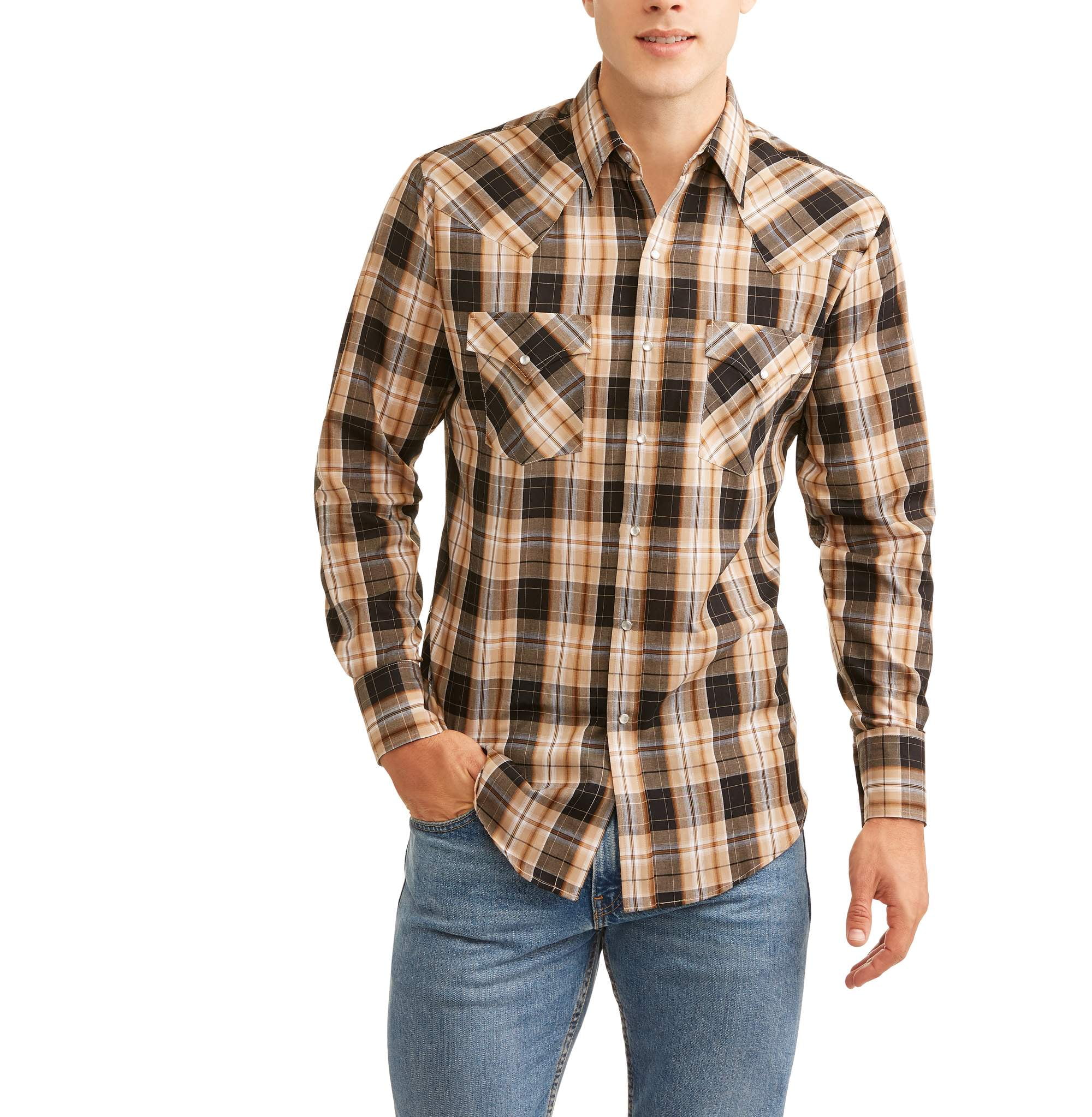 Plains Western Wear Plains Men's Long Sleeve Basic Snap West