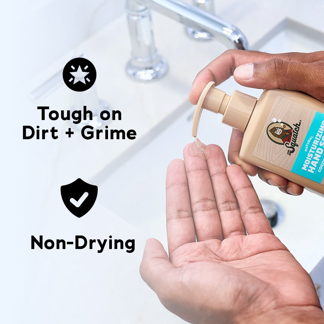 Dr. Squatch Liquid Hand Soap, Natural Moisturizing Hand Wash, Coconut Castaway, 8 fl oz