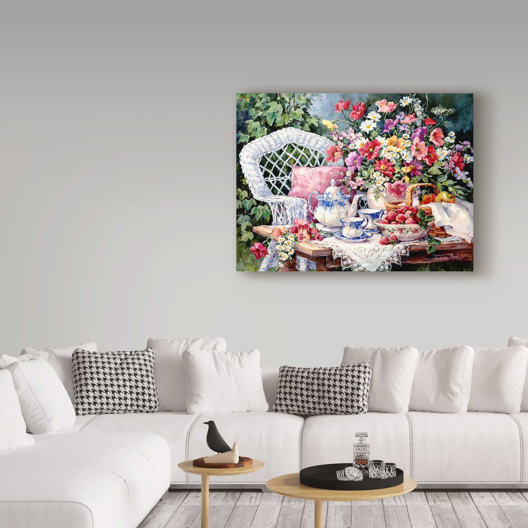 Trademark Fine Art 'Tea And Strawberries' Canvas Art by Barbara Mock