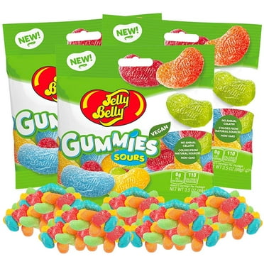 Sour Gummy Jelly Bean Shaped Candies, Pack of 3, 3.5 Ounces Each