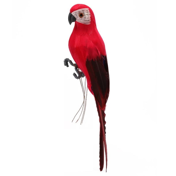 Adorno de modelo de pájaro de imitación de loro artificial de pluma de espuma creativa (rojo) Tmvgtek Oficina Multiescena Multifunción