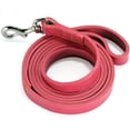 thumbnail image 6 of logical leather 6 foot dog leash - best for training - water resistant heavy full grain leather lead - pink, 6 of 7