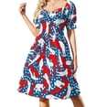 thumbnail image 2 of Vestido de fiesta de manga corta con estampado de bandera de EE. UU. para amantes del golf, golfista profesional, para mujer, 2 of 7