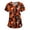 A005- Orange, variant on Scrub Top Women Halloween Print V Neck Short Sleeve Work Top for Casual Everyday Wear
