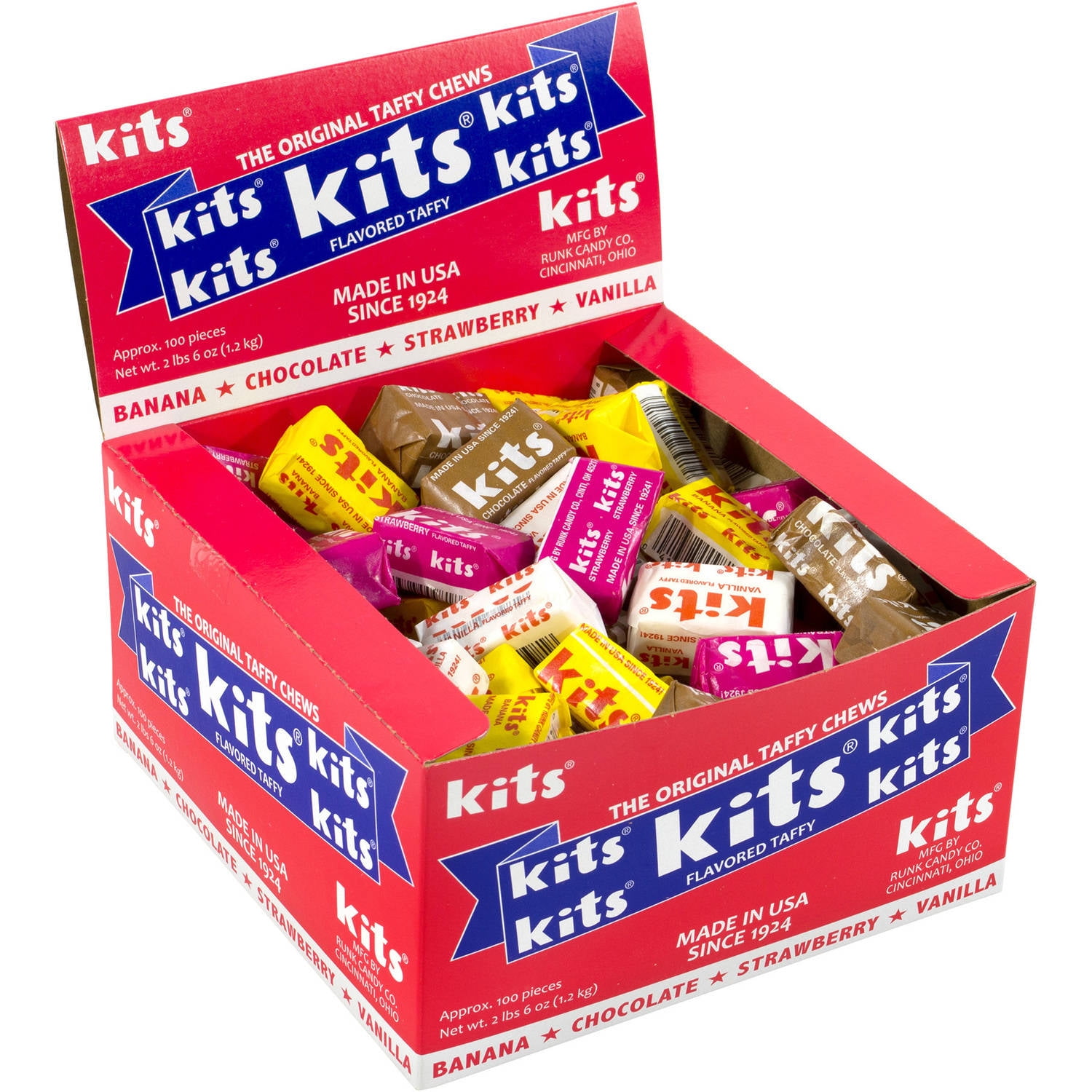 Kits Assorted Flavored Original Taffy Chews, 100 count, 38 oz by