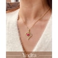 thumbnail image 3 of Yndra 18k Gold Plated Heart Necklace for Women,S925 Sterling Silver July Ruby Birthstone Crown Pendant Necklace,Jewelry Gift for Her Wife Mom Girlfriend,Birthday Mother’s Day Gift, 3 of 11