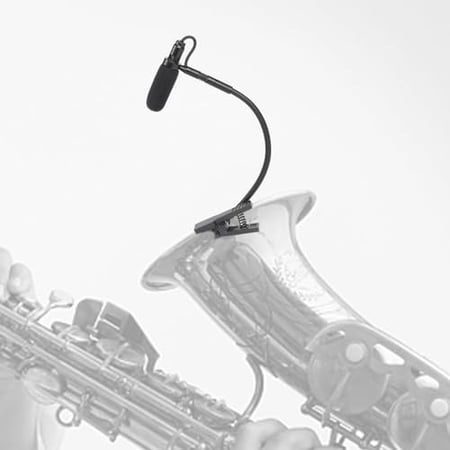 Clip on Instrumental Condenser Microphone Saxophone Microphone 2.7M Flexible Gooseneck Mic for Horns Trumpets Live Show Sax, L6