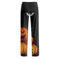 thumbnail image 5 of Pajama Pants Women Halloween Funny Pumpkin Print Soft Drawstring Comfy Lounge Bottoms, 5 of 5
