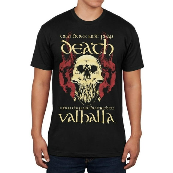 Viking Death Valhalla Black Adult Soft T-Shirt - X-Large