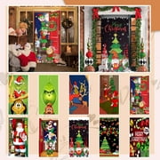 Czxfifvy Green Christmas Decorations, Christmas Door Cover Christmas Door Decoration Front Door Girnch Decor Christmas Party Supplies, The Nightmare Before Christmas Green Ornaments 78.7X35.4In