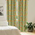 thumbnail image 2 of Ambesonne Floral Curtains, Calendula Flowers Cartoon, Pair of 28"x63", Pale Teal Orange, 2 of 5