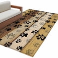 thumbnail image 2 of 3'x5' Area Rugs, Cute Dog Claws Indoor Outdoor Area Rug for Living Room Bedroom, Farmhouse Brown Wooden Grain Puppy Pawprints Washable Bathroom Rugs Kitchen Floor Carpet Mats Home Decor Aesthetic, 2 of 8