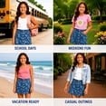 thumbnail image 3 of Jessica Simpson Girls Denim Skort Casual Mid Waist Denim Skirts with Shorts with Pockets, 3 of 7