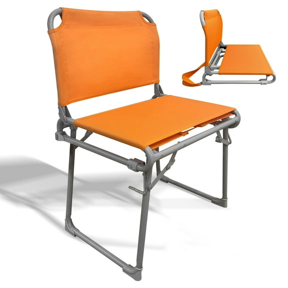 Nygira Stadium Seat for Bleachers, Portable Chair, 2-in-1 Folding Stadium Seats with Back Support, Hide Hooks, for Sports Events Outdoor Camping, Orange