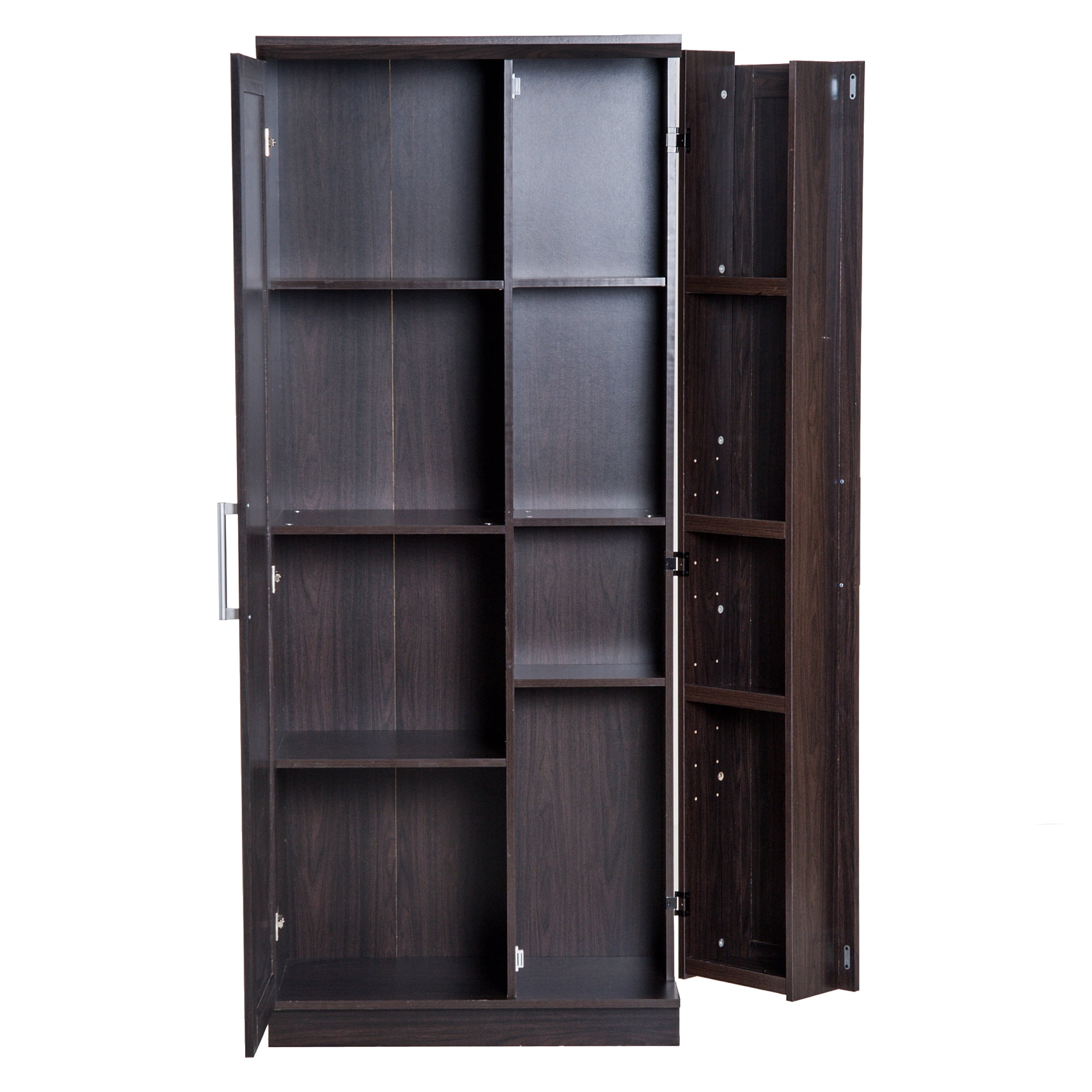 72" Wood Free Standing Kitchen Pantry Organizer Storage Cabinet - Black