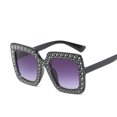 thumbnail image 2 of Square Rhinestone Sunglasses: Large Frame, Resin Lenses, PC Frame, Fashion Street Style for Summer, 2 of 4