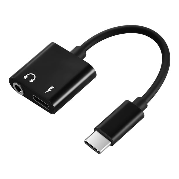 Adaptador USB tipo C Cargador Cable de audio 2 en 1 Tipo-C a 3,5 mm Jack Auriculares Convertidor auxiliar Reemplazo para Xiaomi sidaley PJ6823-01B
