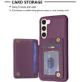 thumbnail image 7 of SaniMore for Samsung Galaxy A14 5G (6.6" 2023) Case, Flip PU Leather Diamond-Shaped with Built-in Card Slots, Kickstand and Shockproof Anti-drop Phone Case for Galaxy A14 5G Wallet Shell, Darkpurple, 7 of 7