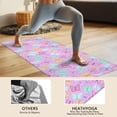 thumbnail image 4 of Pink Butterfly Pattern Hot Yoga Mat Towel Non Slip for Hot Yoga - Quick-Drying Yoga Mat Cover with 4 Corner Pockets with Travel Bag - Hot Yoga Towel Non Slip 74"x26", 4 of 6