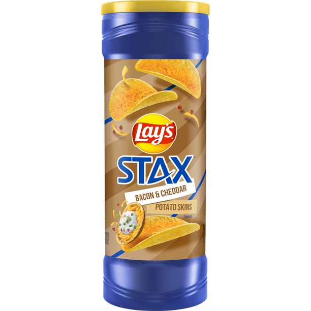 Lay's Stax Bacon & Cheddar Potato Skins Flavored Potato Crisps, 5.5 oz